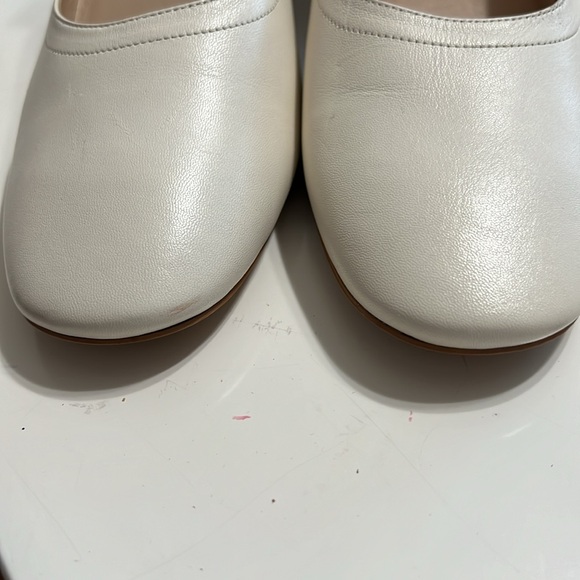Everlane The Italian Leather Day Heel White Stacked Heel Size 9 - Picture 3 of 10